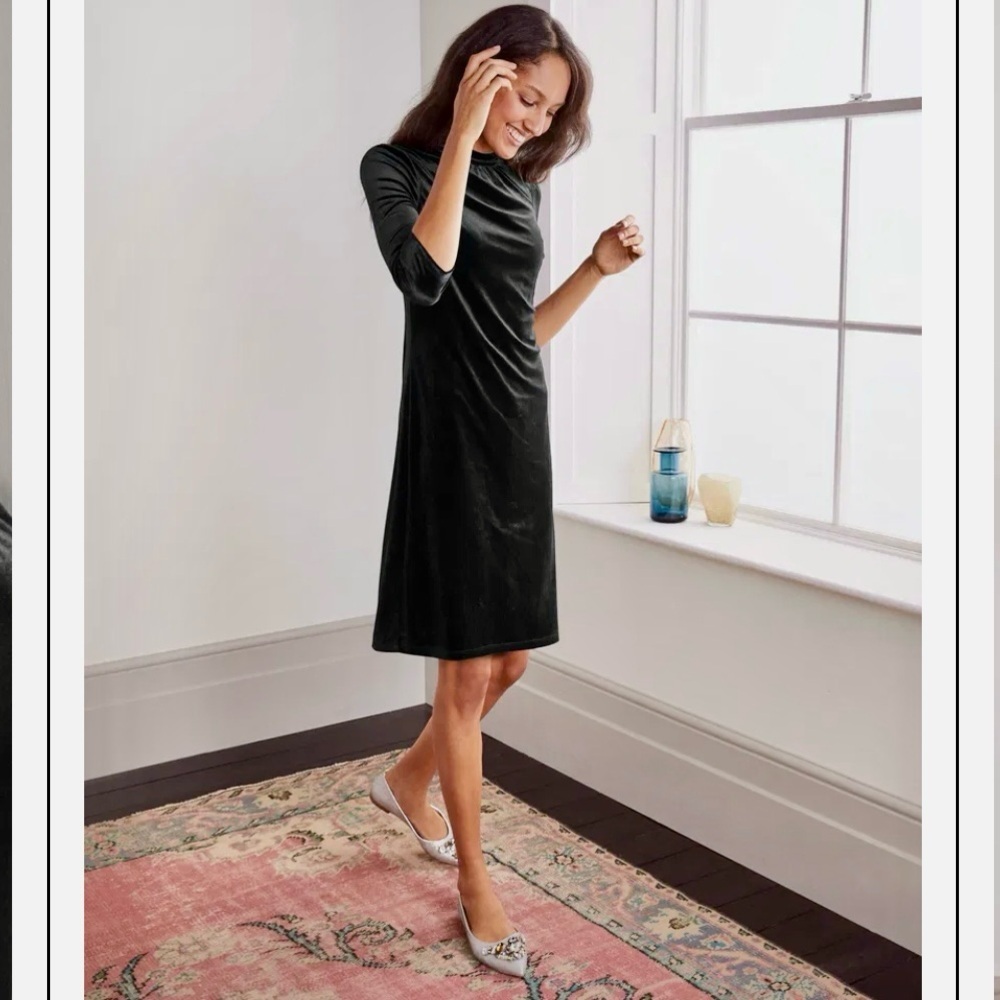 BODEN Livia Velvet Shift Dress - Picture 12 of 12